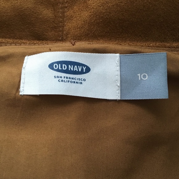 Old Navy Faux Suede Burnt Ochre Mini Skirt 10 - Picture 4 of 8